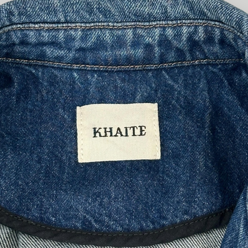 KHAITE Roth Trench Coat Small Blue Denim Belted Made Italy Prototype - Picture 5 of 14